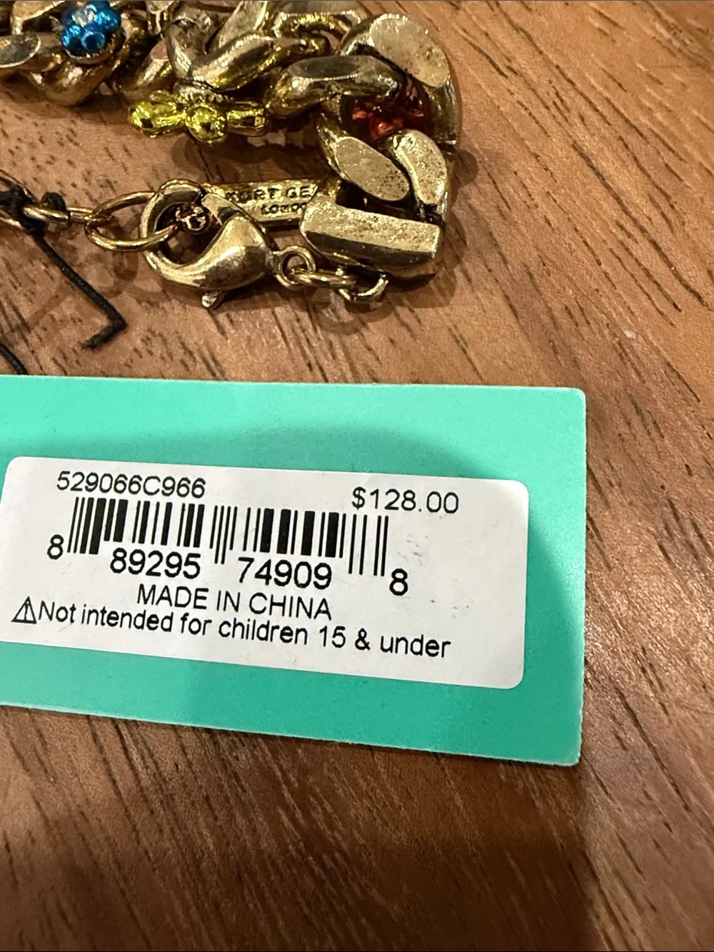 Kurt Geiger Gold-Tone Chain Bracelet with Multicolor Flower Charms